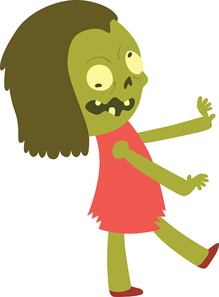 cartoon zombie-charakter isoliert - illustration and painting man made stock-grafiken, -clipart, -cartoons und -symbole