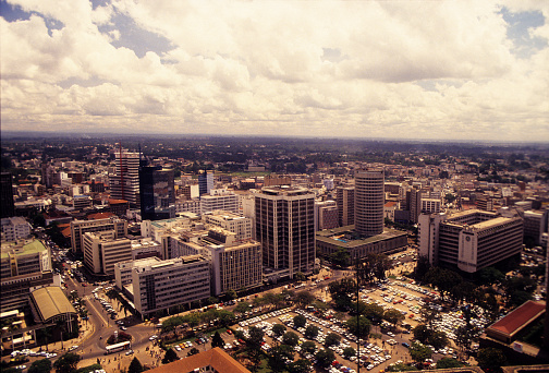 Aerial view of buildings at Nairobi capital of Kenya