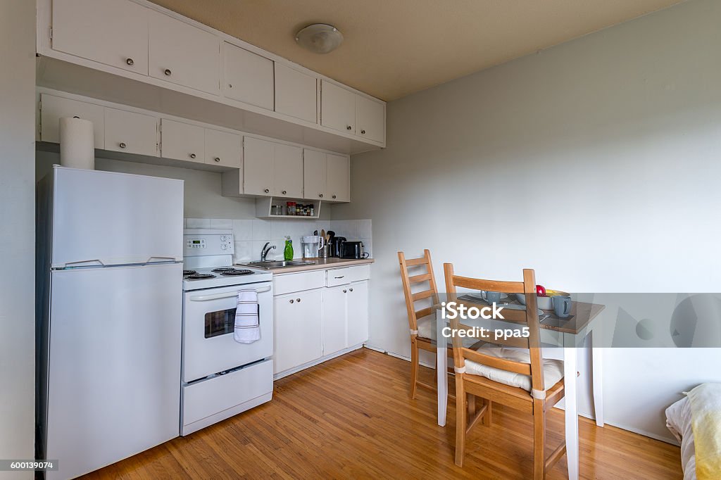Cozy kitchen with a small dinner table. Interior design. Small Stock Photo