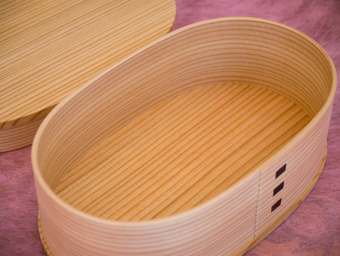 Traditional lunch box using the cedar of JapanTraditional lunch box using the cedar of Japan