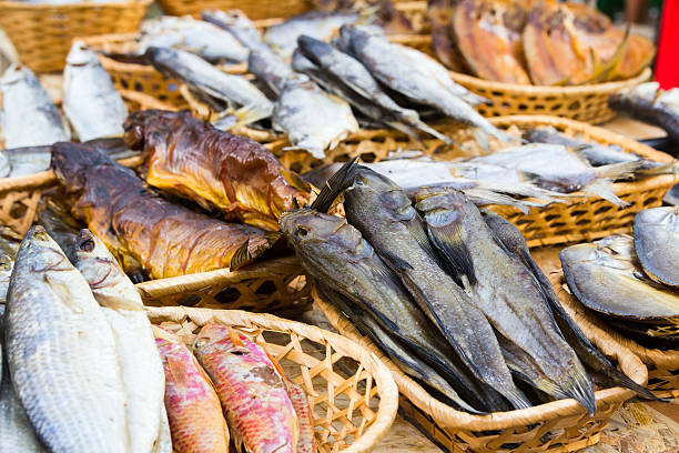 istock Different kinds of dried fish in the store at beer 600153396