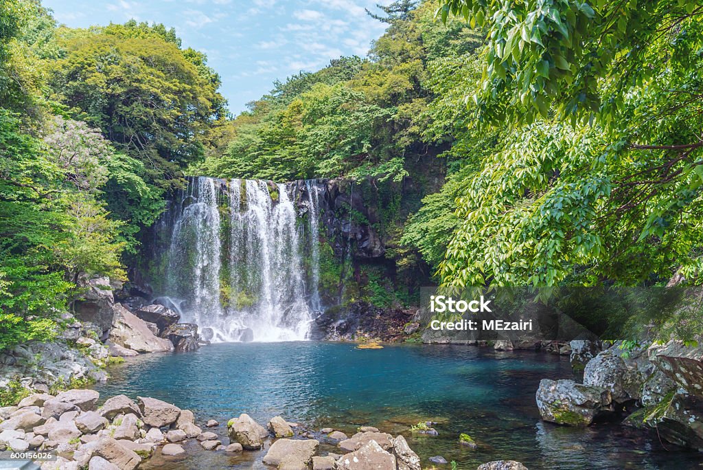 Cheonjeyeon Falls, Jeju Island, South Korea.. Cheonjeyeon Falls, Jeju Island, South Korea Jeju Island Stock Photo