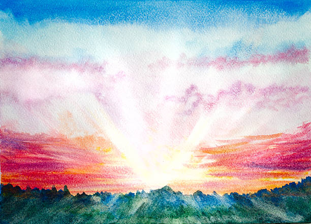 4,900+ Watercolor Sunrise Stock Illustrations, Royalty-Free Vector