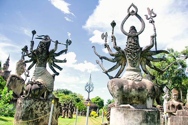 istock Buddhist statues at Buddha Park, Wat Xieng Khuan, Vientiane, Laos 600156654