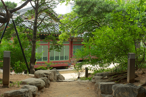 Deoksugung Palace in Seoul in summer
