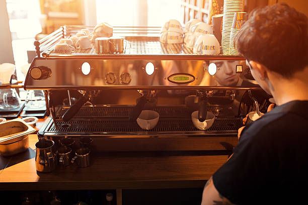 Barista at work in a coffee shop