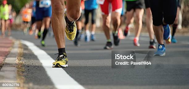 Marathon Running Race Stock Photo - Download Image Now - Marathon, Triathlon, Running