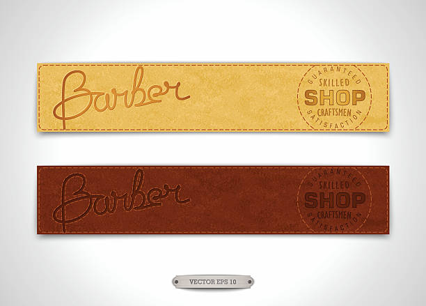 stylized banners for barbershop - 皮革 幅插畫檔、美工圖案、卡通及圖標