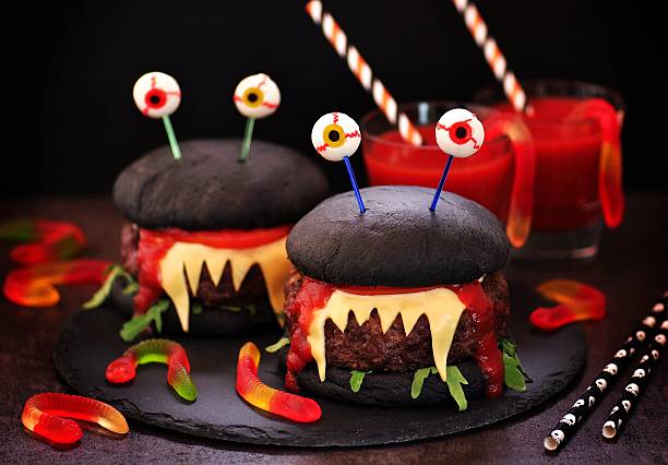 istock Burgers monsters for Halloween celebration. 600164226