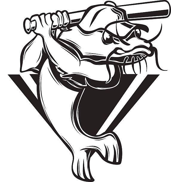 Sport Baseball Team Emblem Mud Catfish Logo Black And White Stock  Illustration - Download Image Now - iStock