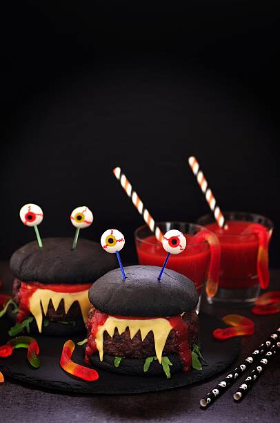 istock Burgers monsters for Halloween celebration. 600164468