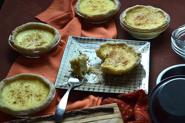 istock Homemade custard mini pies sprinkled with nutmeg 600164848