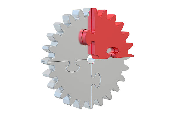 istock Business Industry concept with gear puzzle, 3D rendering 600165862