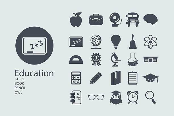 istock Set of flat design concept icons for education 600167808