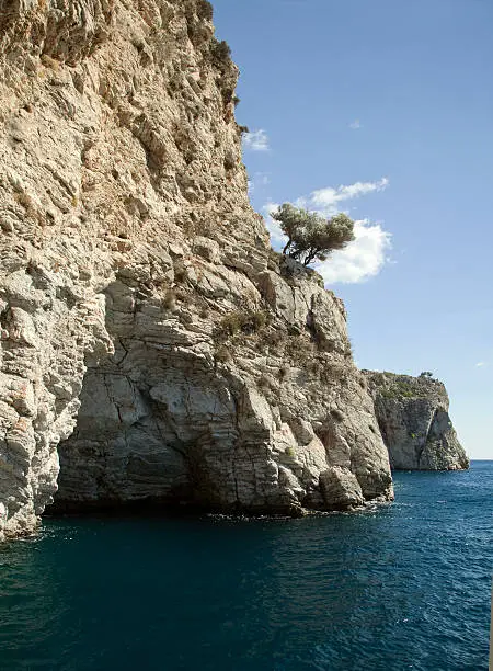 Cave in a sea cliff near Marmaris, Turkey