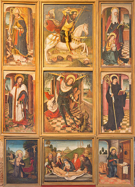 Avila, Spain - April 18, 2016: Avila - The gothic side altar in Catedral de Cristo Salvador by unknown artist of 16. cent.