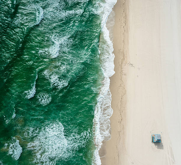 south beach de miami desde el aire - beach florida atlantic ocean wave fotografías e imágenes de stock