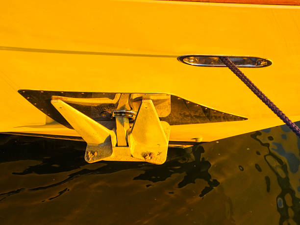 istock Anchor of the modern yacht 600371266
