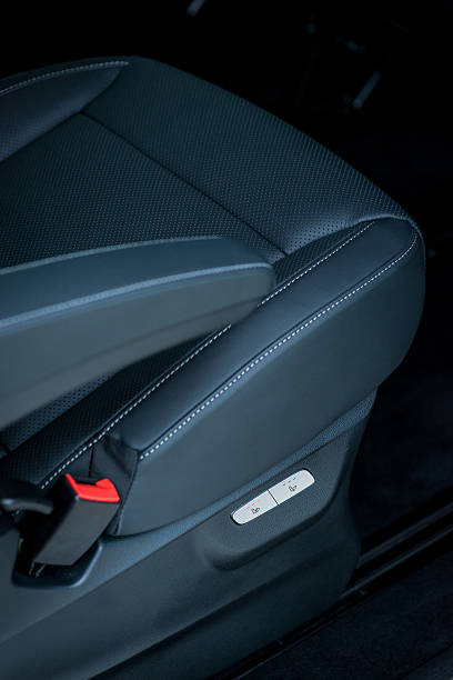 istock Car interior details. Leather seat 600374852