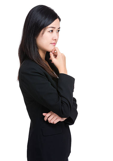 istock Chinese businesswoman thinking 600374960