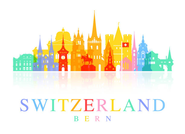 ilustrações de stock, clip art, desenhos animados e ícones de switzerland travel landmarks. - swiss francs illustrations