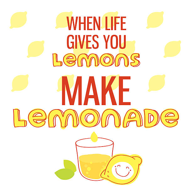 When life gives you lemons, make lemonade. Motivational quote printable vector art illustration