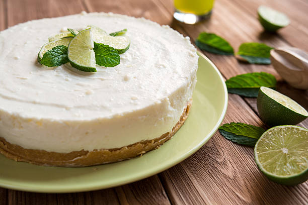 istock No-bake cheesecake with lime, mascarpone, whipped cream and mint 600376052
