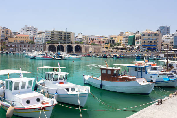 istock marina with boats in the town 600376458