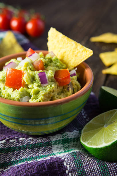 istock Traditional avocado guacamole with tortilla chips 600377832