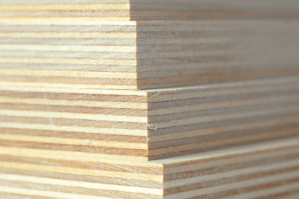 istock Macro plywood boards stacked 600380690
