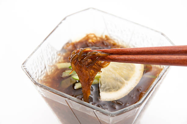 Mozuku seaweed vinegar Served with mozuku vinegared lemon sunomono stock pictures, royalty-free photos & images