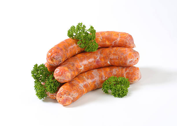 istock Pile of sausages 600382996