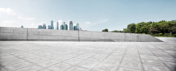 istock cityscape and skyline of shanghai from empty brick floor 600389172