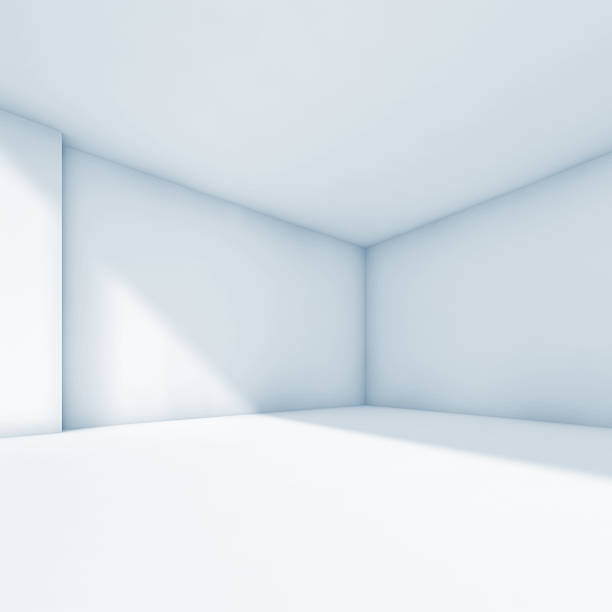 istock Blue toned square 3d room illustration 600389808