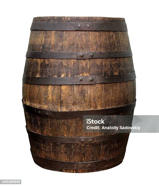 Old Wooden Wine Barrel Stock Photo - Download Image Now - Barrel, Wood - Material, Whiskey