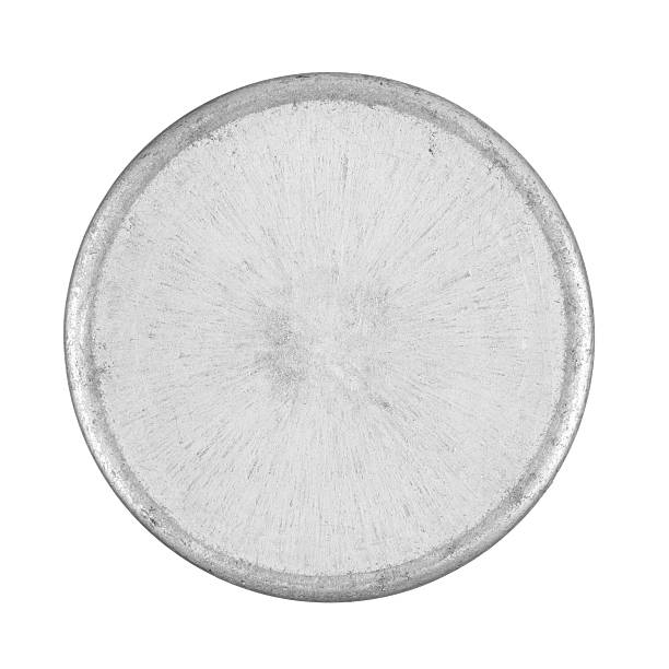 istock metal tin can on white background. 600390758