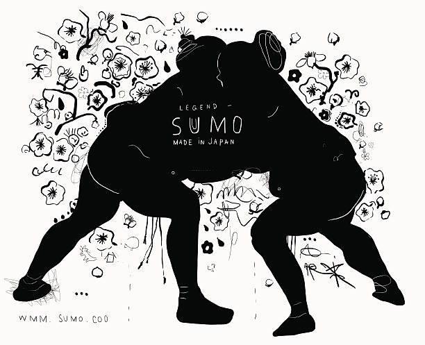 illustrazioni stock, clip art, cartoni animati e icone di tendenza di sumo - wrestling human muscle muscular build strength