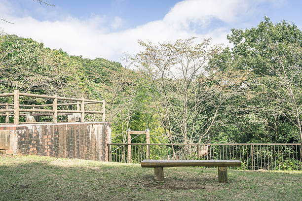 istock Scenery with the bench / Surugadaira natural park 600396442