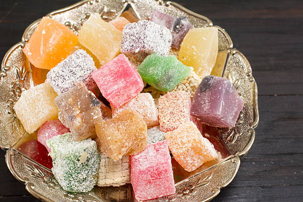 istock Turkish delight lokum in various colors 600396612