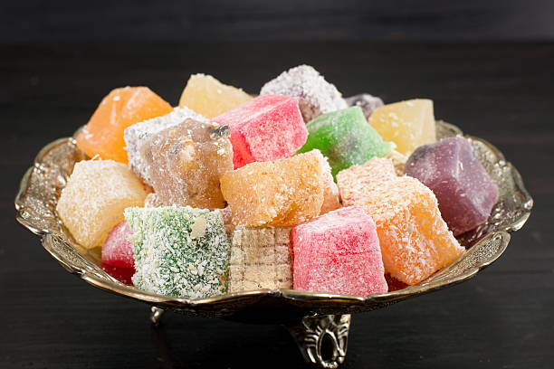 istock Turkish delight lokum in various colors 600396766