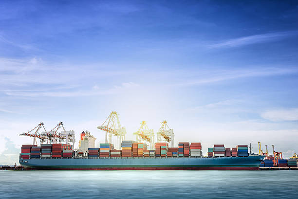 Logistics and transportation of International Container Cargo ship