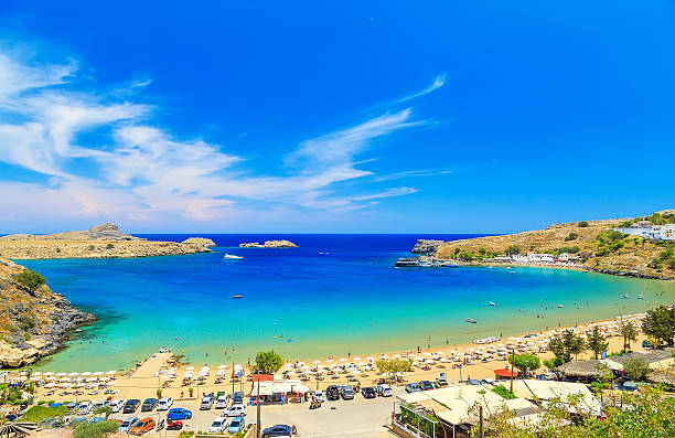 istock scenic Rhodes island, Lindos bay. Greece 600397032