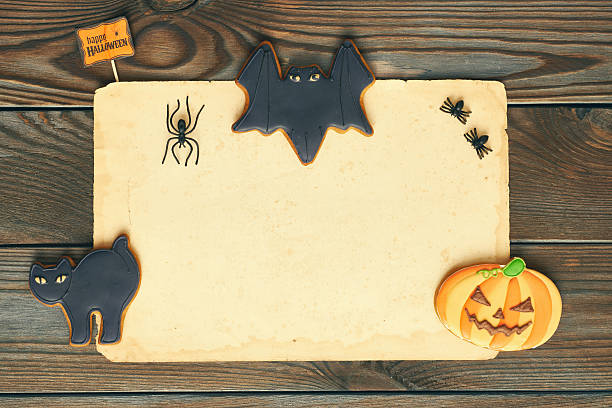 istock Halloween invitation over wooden background 600397498