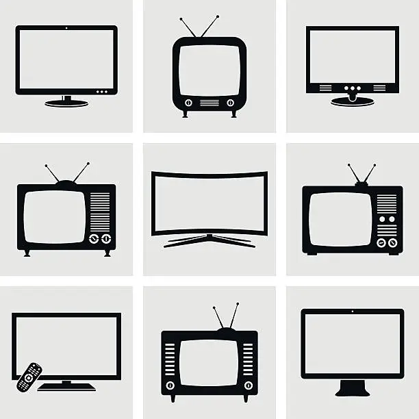 Vector illustration of TV icons set