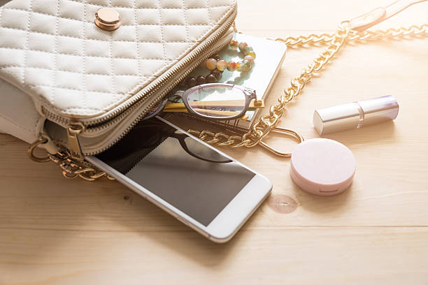 istock Women bag and lady stuff 600399952