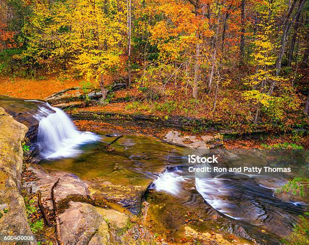 Autumn Forest With Waterfall Hocking Hills State Park Ohio Stock Photo - Download Image Now