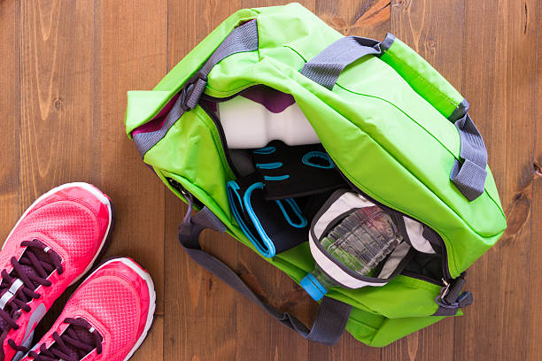 istock bag on the table is assembled in the gym 600400166