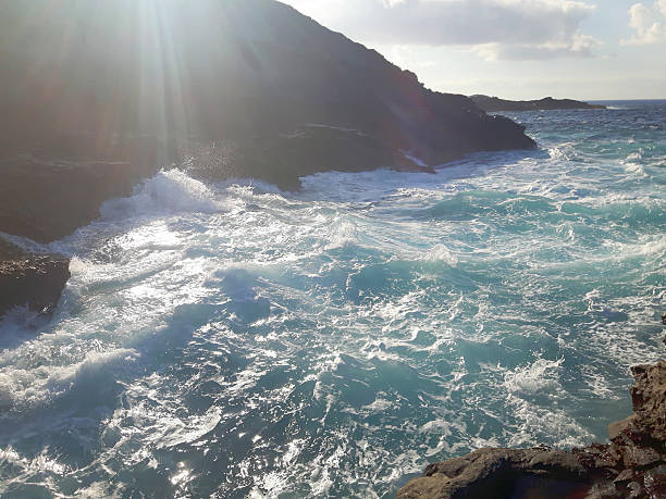 waves waves in las Salinas (Arucas - Canary Islands) tarde stock pictures, royalty-free photos & images