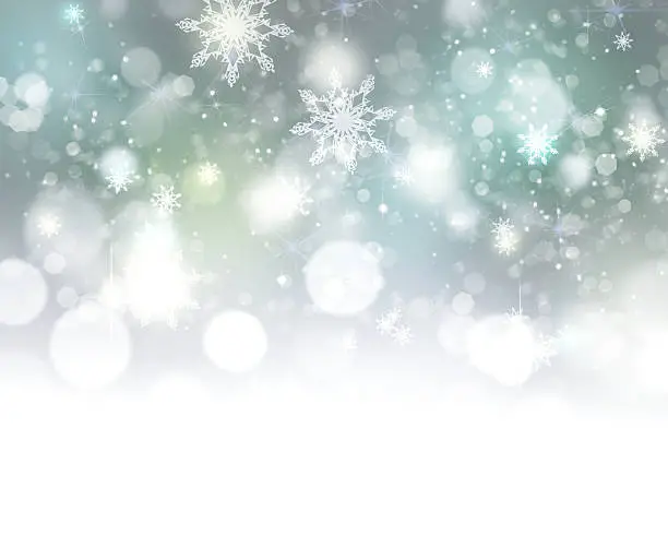 Photo of Xmas new year winter blurred lights illustration background.