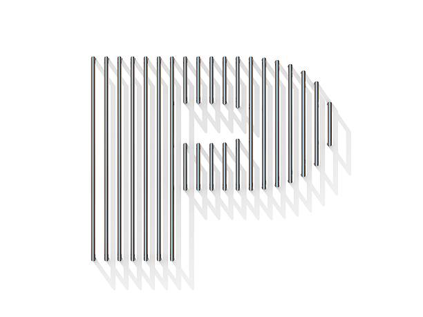 istock Silver, steel wire font. Letter P 600406632